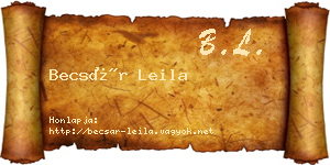 Becsár Leila névjegykártya